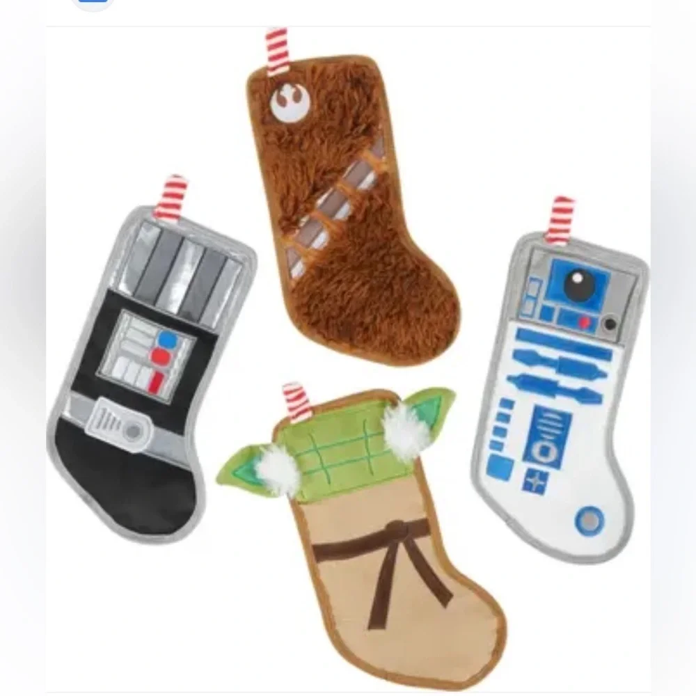 STAR WARS DARTH VADER, YODA, CHEWBACCA & R2-D2 Stockings Squeaky Dog Toy